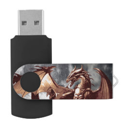Dragon & Moon Fantasy-Kunst USB Stick