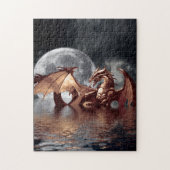 Dragon & Moon Fantasy Mythical Art Puzzle (Vertikal)