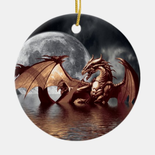 Dragon Moon Fantasy Tree Ornament (Vorne)