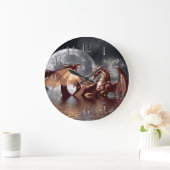 Dragon & Moon Fantasy Wall Clock Große Wanduhr (Zuhause)