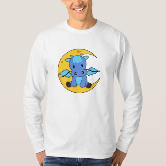 Dragon Moon Good Night Dragon Fantasy T-Shirt (Vorderseite)