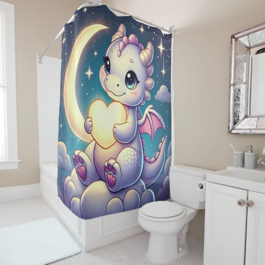 Dragon Moon Heart Duschvorhang (Beispiel)