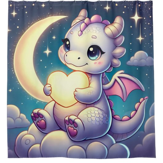 Dragon Moon Heart Duschvorhang (Vorderseite)