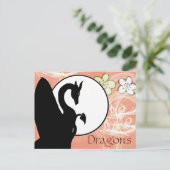 Dragon Moon I (Salmon Flowers) Postkarte (Stehend Vorderseite)