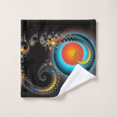 Dragon Moon Modern Fraktal Art Monogram Badhandtuch Set (Waschlappen)