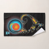 Dragon Moon Modern Fraktal Art Monogram Badhandtuch Set (Handtuch)
