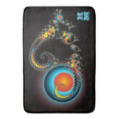 Dragon Moon Moderne Fraktal Kunst mit Monogramm Badematte (Vorderseite Vertikal)