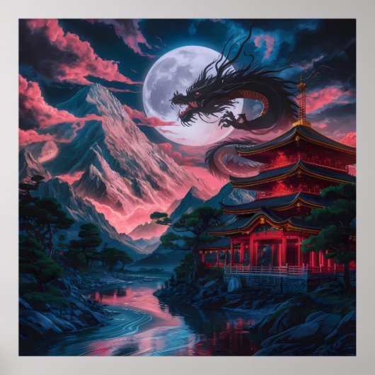 Dragon Moon Mountains Poster (Vorne)