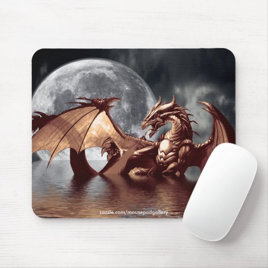 Dragon & Moon Mousepad (Mit Mouse)