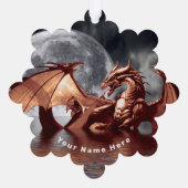 Dragon Moon Ornament Karte (Rückseite)