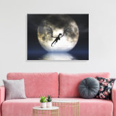 Dragon Moon Wrapped Canvas Leinwanddruck (Insitu (Wohnzimmer))