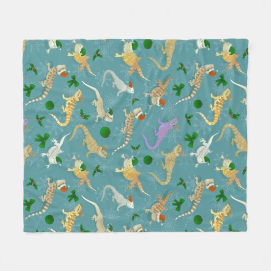 Dragon Morph Holiday Ice Fleecedecke (Vorderseite (Horizontal))