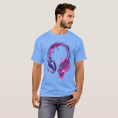 Dragon Mythical Motif Music Headphone Artwork Drag T-Shirt (Vorne ganz)