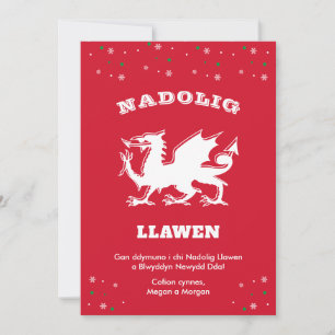 Dragon Nadolig Llawen Welsh Themed Frohe Weihnacht Feiertagskarte