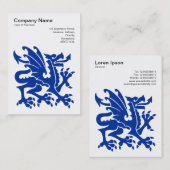 Dragon - Navy Blue on White Visitenkarte (Vorne/Hinten)
