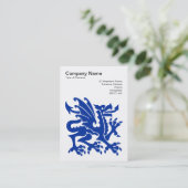 Dragon - Navy Blue on White Visitenkarte (Stehend Vorderseite)
