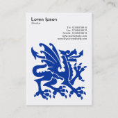 Dragon - Navy Blue on White Visitenkarte (Rückseite)