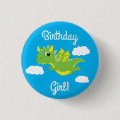 Dragon Niedlich Kid's Birthday Button (Vorderseite)