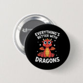 Dragon "niedlicher Drache für Erwachsene oder Kind Button (Vorne & Hinten)