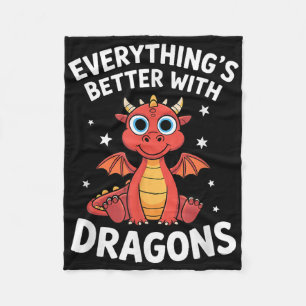 Dragon "niedlicher Drache für Erwachsene oder Kind Fleecedecke