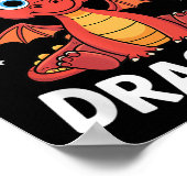 Dragon "niedlicher Drache für Erwachsene oder Kind Poster (Ecke)