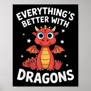 Dragon "niedlicher Drache für Erwachsene oder Kind Poster