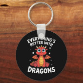 Dragon "niedlicher Drache für Erwachsene oder Kind Schlüsselanhänger (Vorderseite)