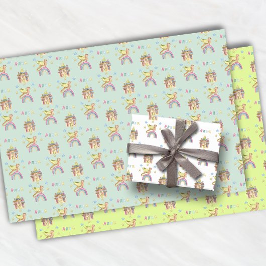 Dragon Niedliches Schloss Maggiore Geschenkpapier Set