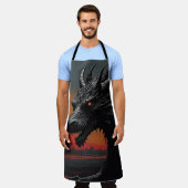 Dragon Noir: Exklusive Retro-Kunst Schürze (Getragen)