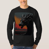 Dragon Noir: Exklusive Retro-Kunst T-Shirt (Vorderseite)