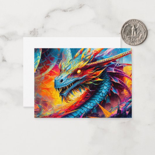 Dragon Note Card Mitteilungskarte (Vorderseite/Rückseite Beispiel)