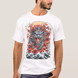 Dragon Ocean 2 White T-Shirt