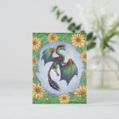 Dragon of Summer Nature Fantasy Art Postkarte (Stehend Vorderseite)