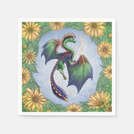 Dragon of Summer Nature Fantasy Art Serviette (Vorderseite)