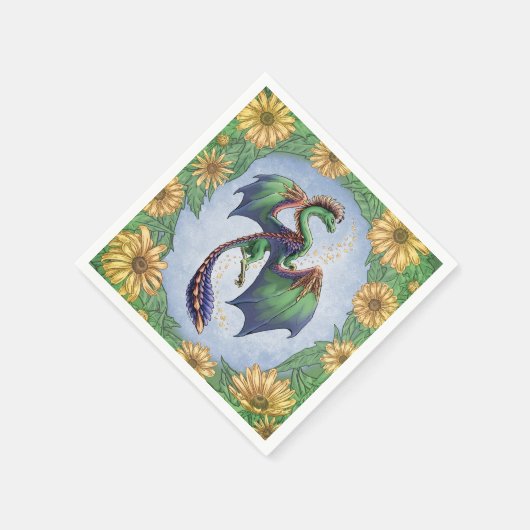 Dragon of Summer Nature Fantasy Art Serviette (Ecke)