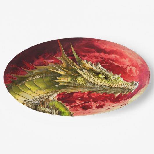 Dragon on Bloody Pappteller (Schrägansicht)