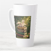 Dragon on books - Latte Mok Milchtasse (Linke Ecke)