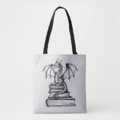 Dragon on Books Tasche (Vorderseite)