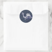 Dragon on Bue Gobal Chart Runder Aufkleber (Tasche)