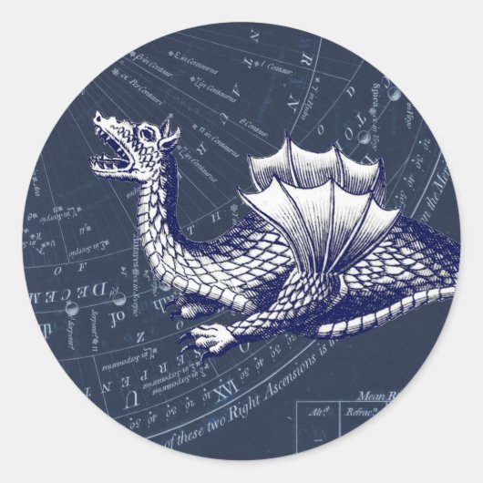 Dragon on Bue Gobal Chart Runder Aufkleber (Vorderseite)