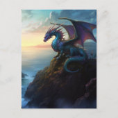 Dragon on Cliff Fantasy Postcard Postkarte (Vorderseite)