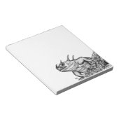 Dragon on Rock , Schwarzweiß Design Notizblock (angewinkelt)