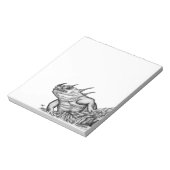 Dragon on Rock , Schwarzweiß Design Notizblock (Rotiert)