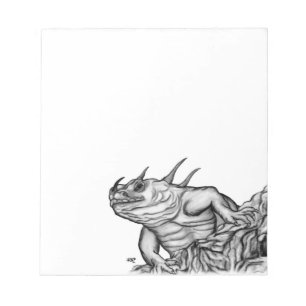 Dragon on Rock , Schwarzweiß Design Notizblock