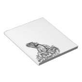 Dragon on Rock , Schwarzweiß Design Notizblock (angewinkelt)