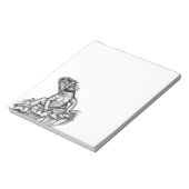 Dragon on Rock , Schwarzweiß Design Notizblock (Rotiert)
