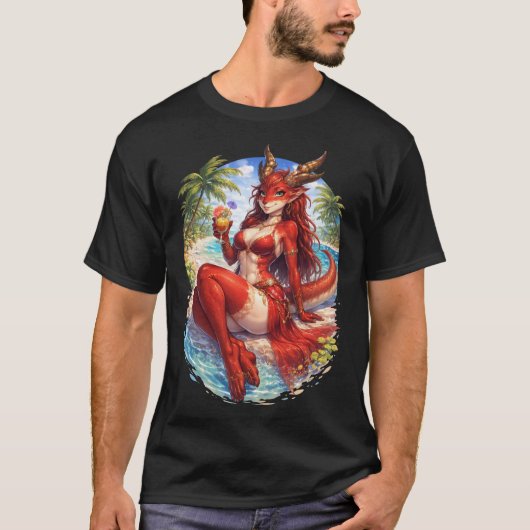 Dragon on the beach T-Shirt (Vorderseite)