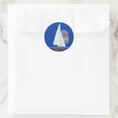 Dragon One Design Racing Sailboat Runder Aufkleber (Tasche)