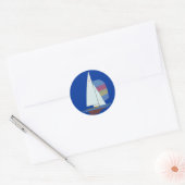 Dragon One Design Racing Sailboat Runder Aufkleber (Umschlag)