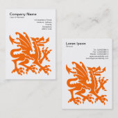 Dragon - Orange auf Weiß Visitenkarte (Vorne/Hinten)